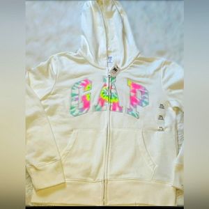 *2 for 15*  Gaps Kids xxl White zip up hoodie